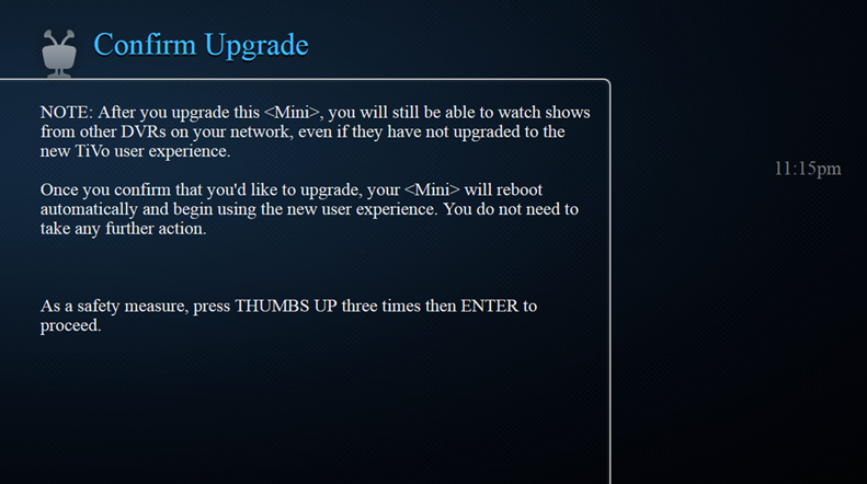 How to Upgrade an Existing TiVo Mini to TiVo Experience 4