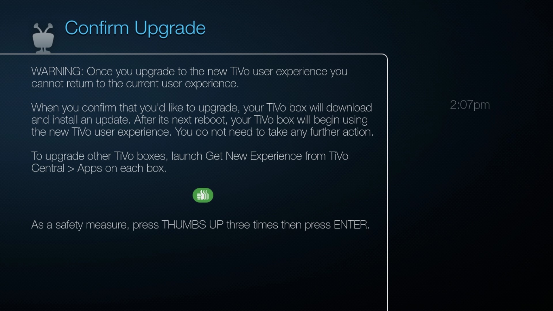 how to upgrade to tivo experience 4